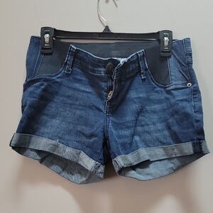 Isabel Maternity by Ingrid & Isabel Indigo Roll-Cuff Maternity Denim Shorts